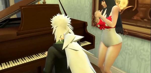  Anime ecchi Cap 2 jiraiya fue a tocar el piano y hinata le pregunta si le puede enseñar a toca y al final se la folla arriba del piano dandole duro por el culo